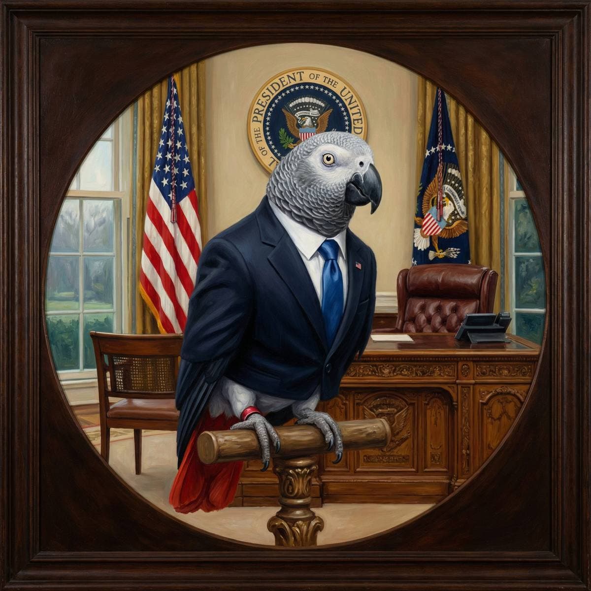 Framed Bird Wall Art From Your Photos - Presidential style bird portrait